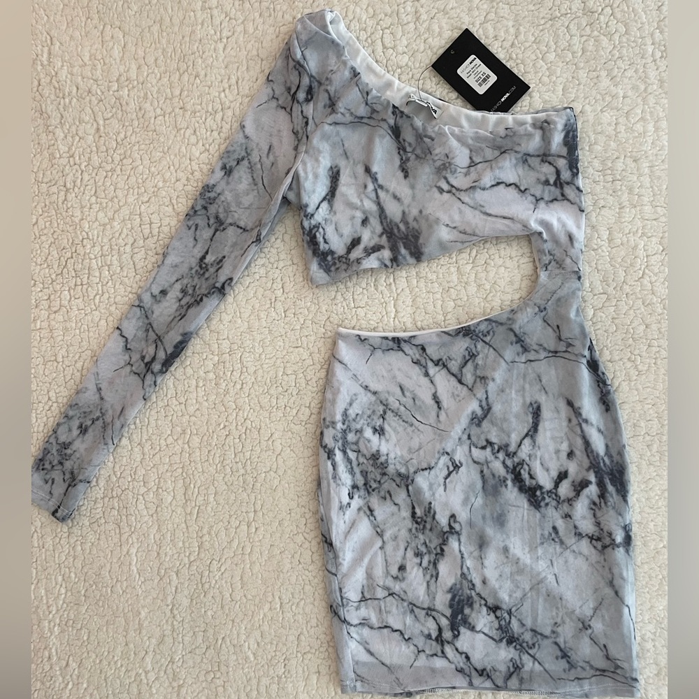 Fashion Nova rare marble mesh mini dress